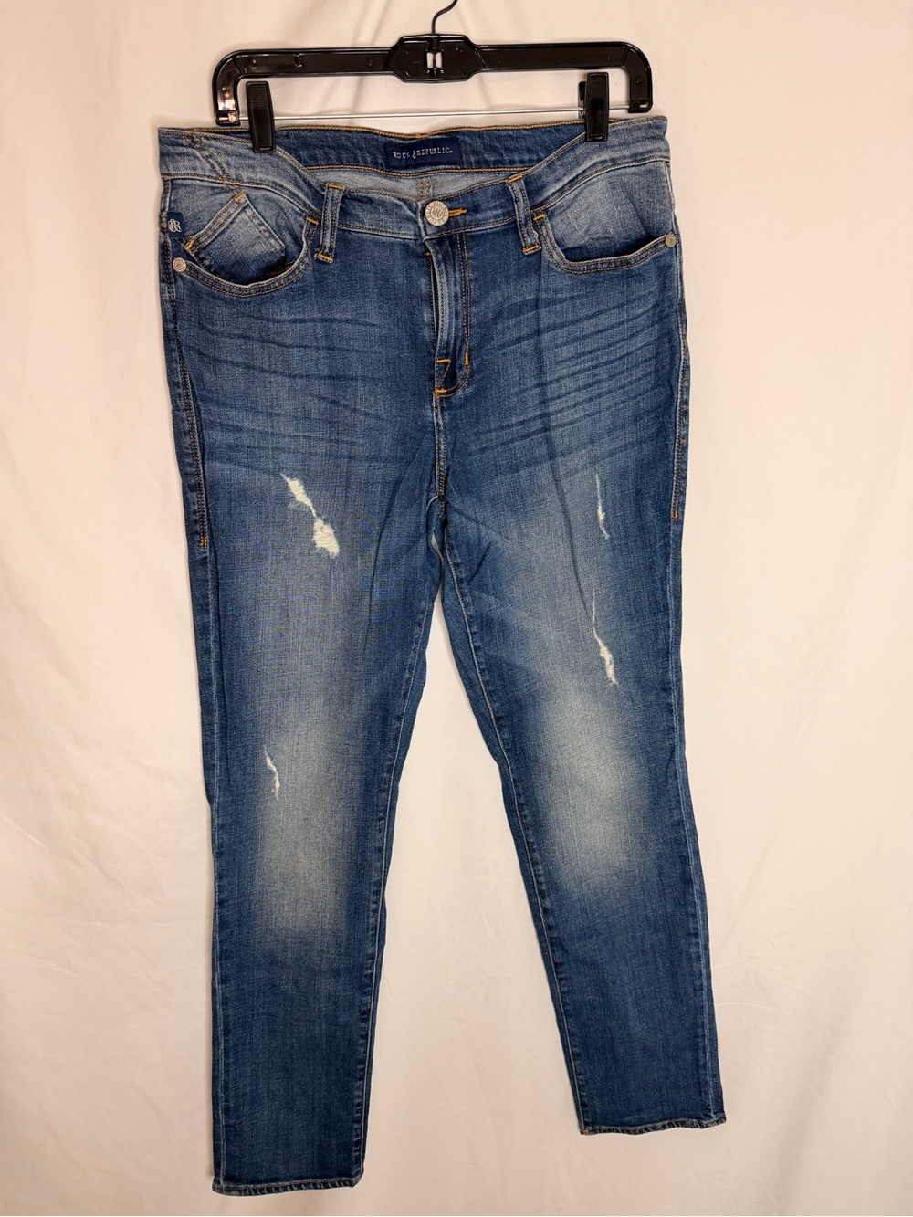 Rock & Republic Distressed skinny jeans.